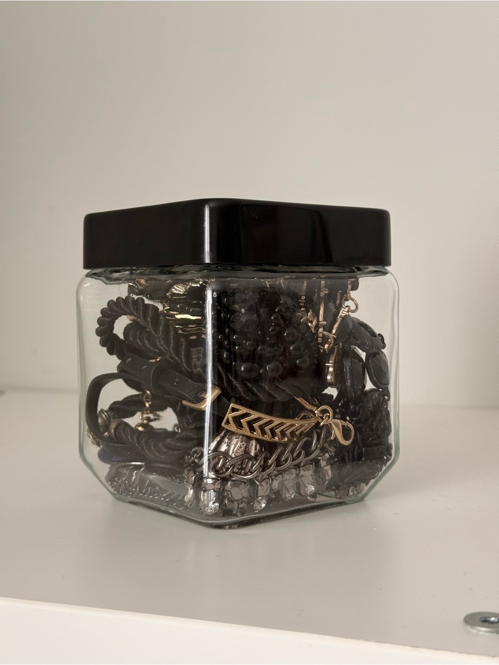 🖤 Mystery Jewelry Jar with Mixed Black & Gold Accessories